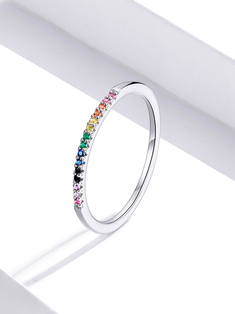 Stackable 925 Sterling Silver Rings Cubic Zirconia Simulated Diamonds - Boncuque Store