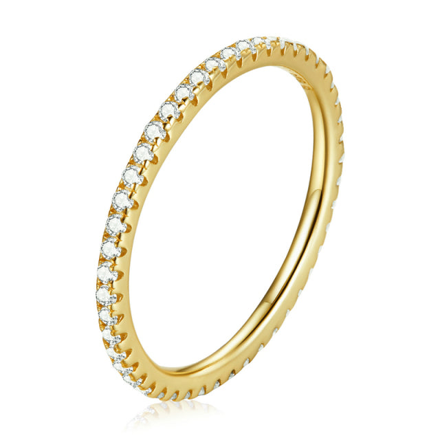 Stackable 925 Sterling Silver Rings Cubic Zirconia Simulated Diamonds - Boncuque Store