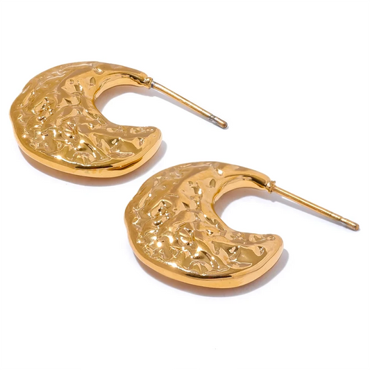 Vintage Style Stainless Steel Moon Earrings, 2 Colors - Boncuque Store