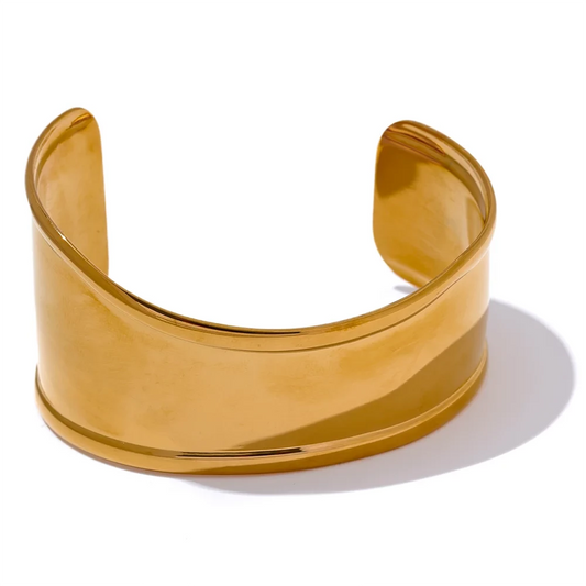 Rock Your Style with This Metal Wide Cuff Open Bracelet, 2 Colors - Boncuque Store