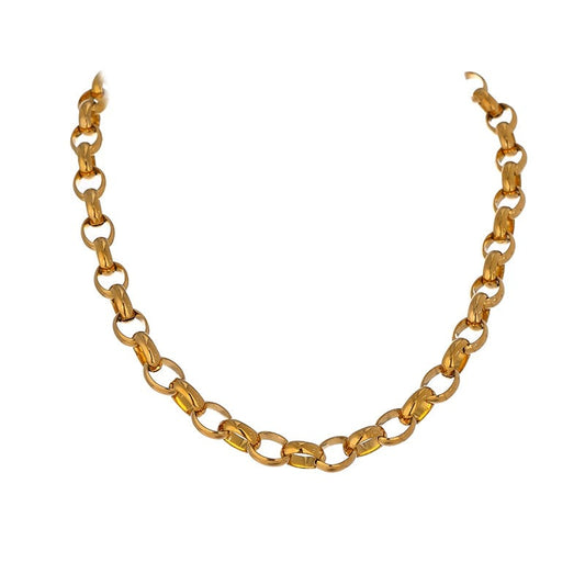 Gold Plated Stainless Steel Link Chain Necklace - Boncuque Store