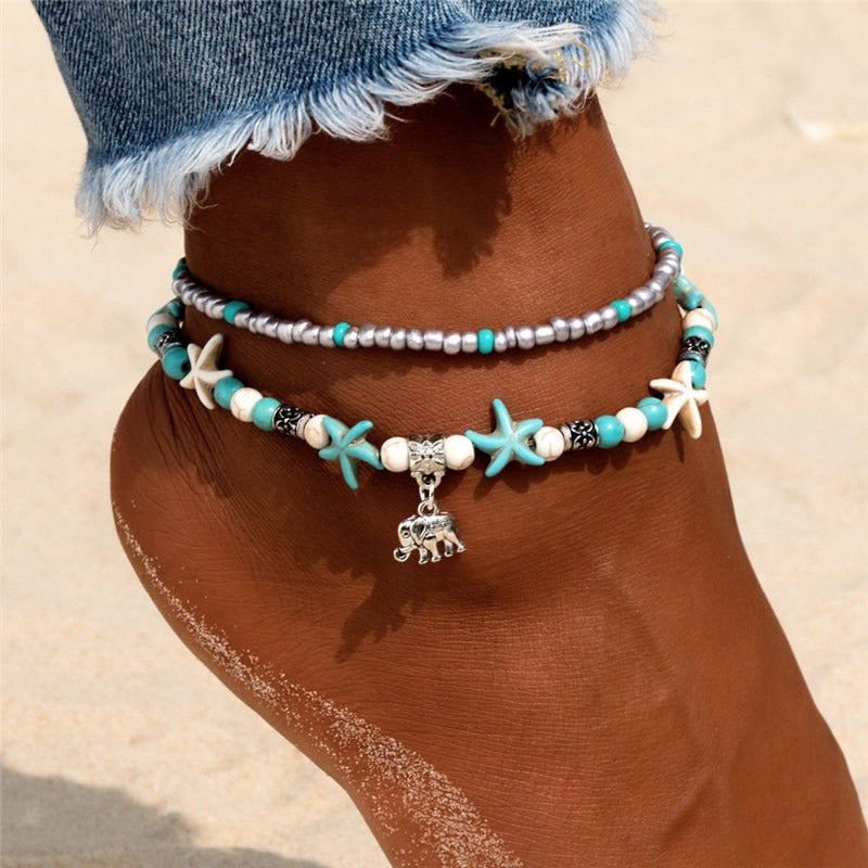 Bohemian Multilayer Summer Anklets Shell Beads - Boncuque Store