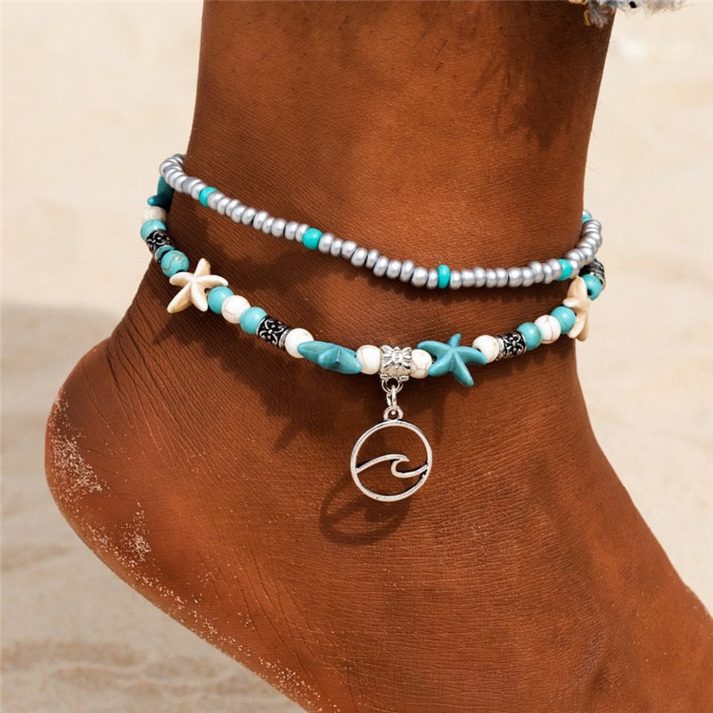 Bohemian Multilayer Summer Anklets Shell Beads - Boncuque Store