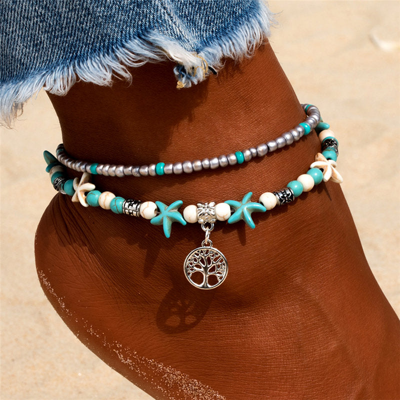 Bohemian Multilayer Summer Anklets Shell Beads - Boncuque Store