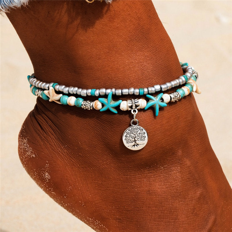 Bohemian Multilayer Summer Anklets Shell Beads - Boncuque Store