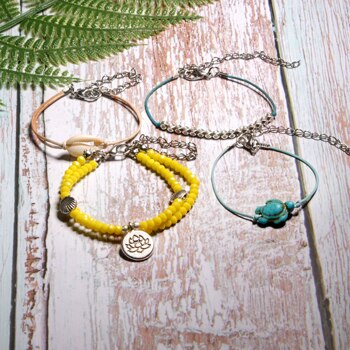 Summer Fashion Handmade Bracelet Anklet Set, 1 Set/4Pcs - Boncuque Store