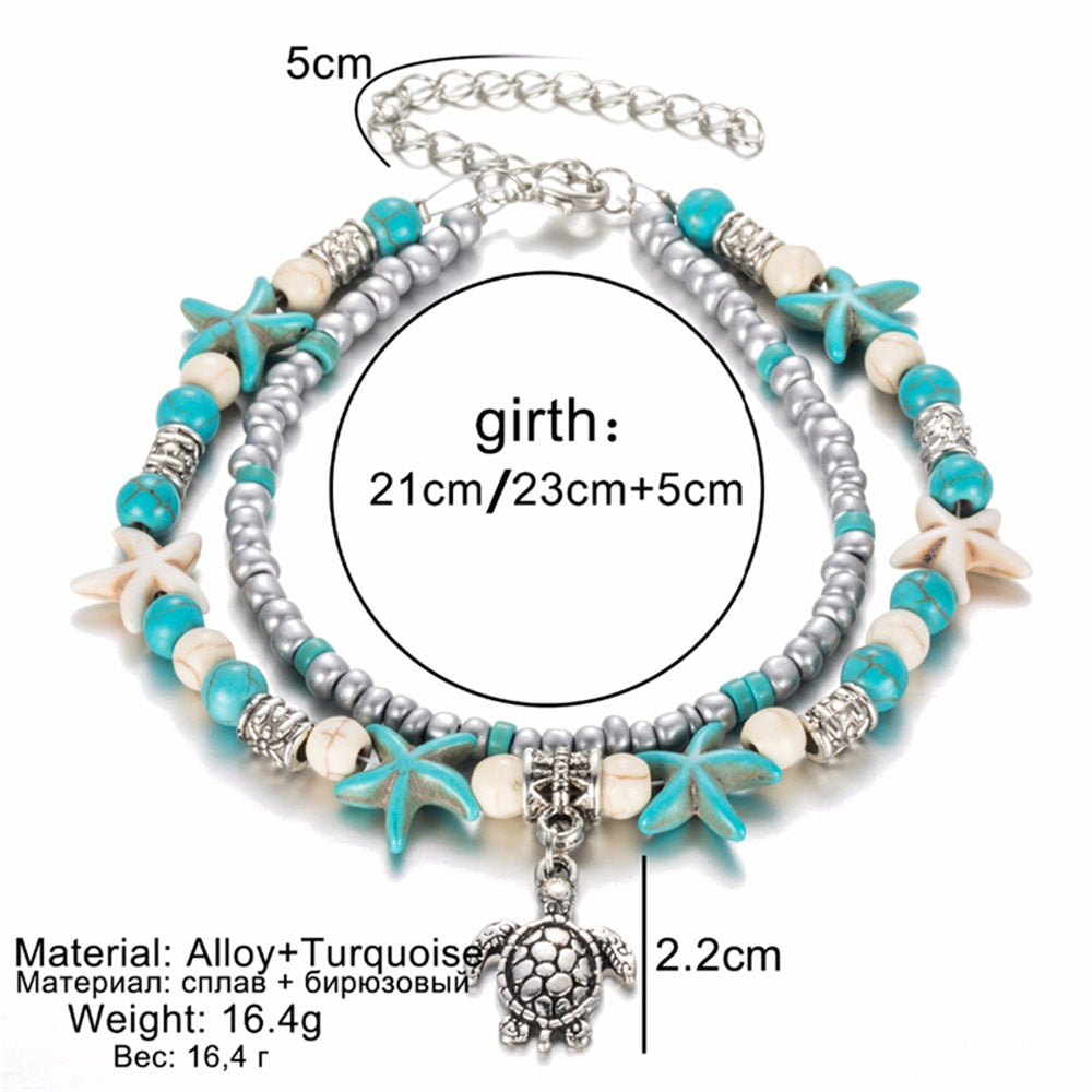 Bohemian Multilayer Summer Anklets Shell Beads - Boncuque Store