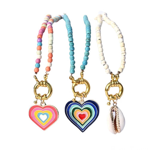 Bohemian Colorful Beads Necklaces With Cute Pendant - Boncuque Store