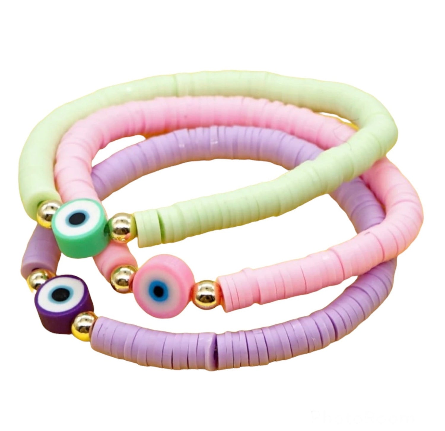 Colorful Sliced Clay Handmade Summer Bracelets, 1 Set - Boncuque Store