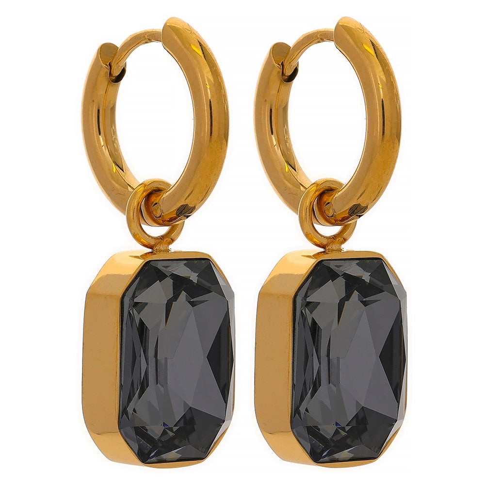 Cubic Zirconia Drop Dangle Gold Plated Earrings - Boncuque Store