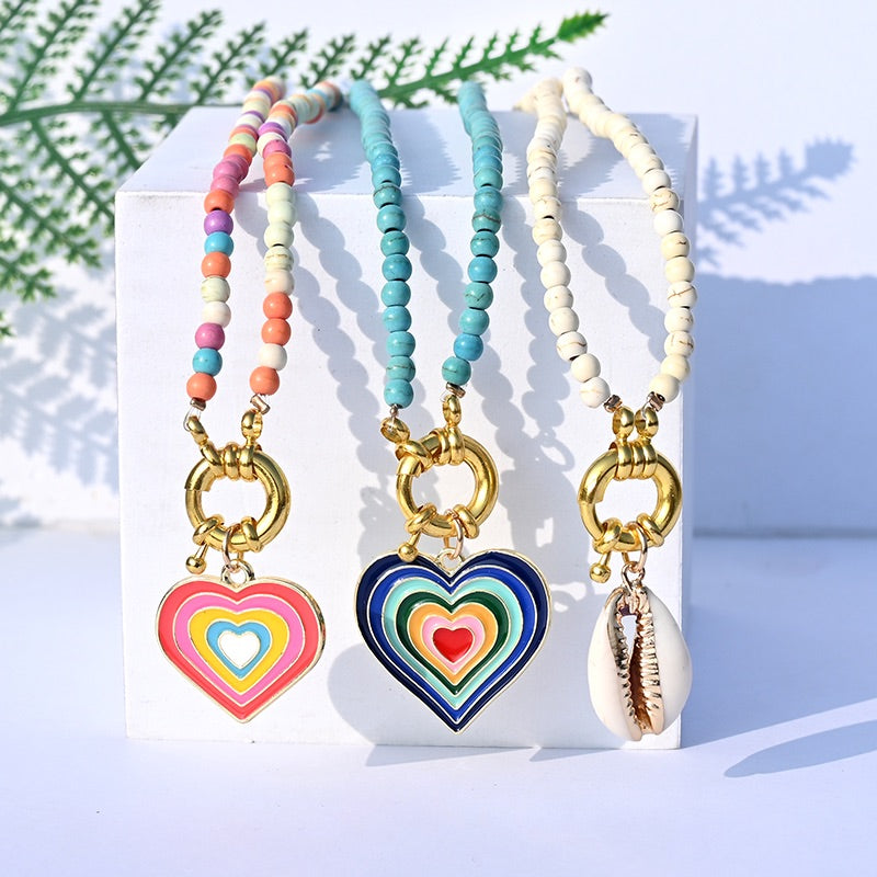 Bohemian Colorful Beads Necklaces With Cute Pendant - Boncuque Store