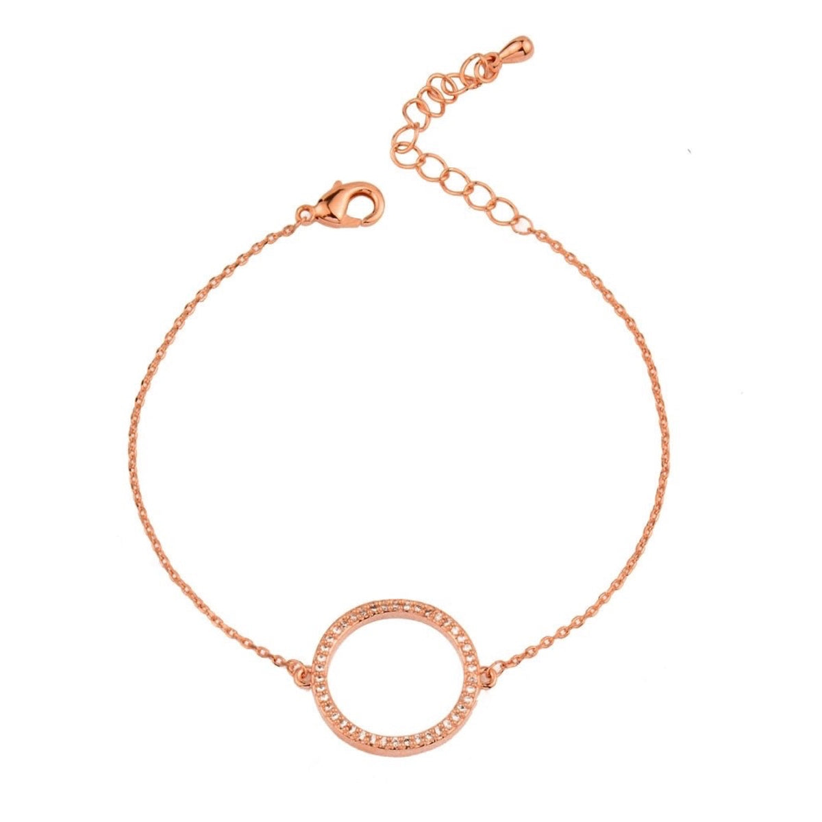 Paved Tiny Crystal Circle Round Bracelet - Boncuque