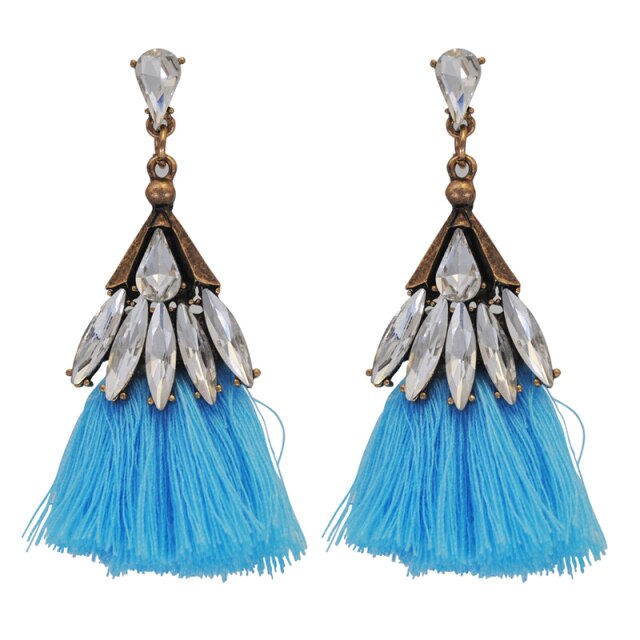 Fashion Dangle Earrings - Blue and Dark Blue-3
