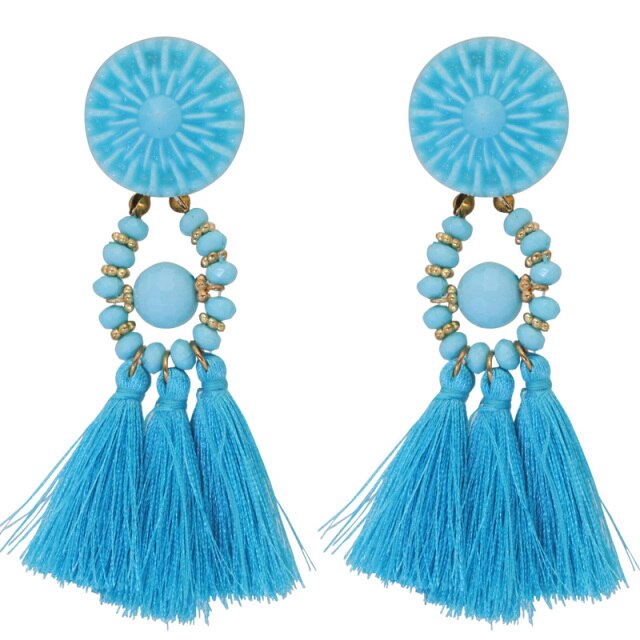 Fashion Dangle Earrings - Blue and Dark Blue-13