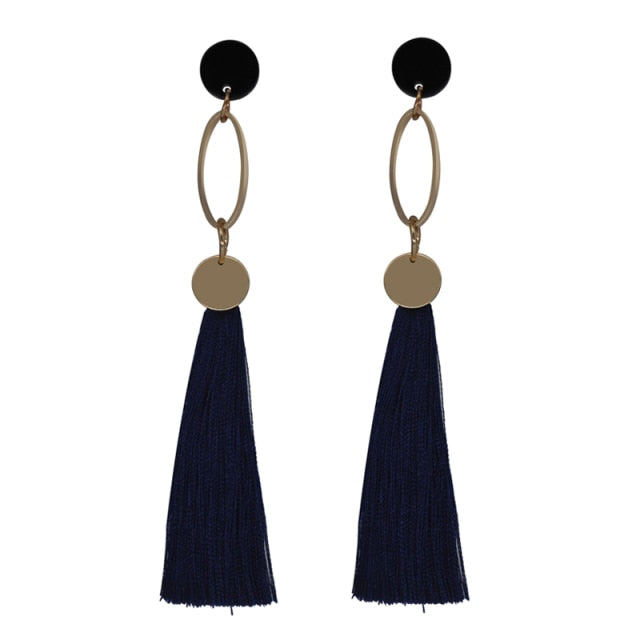 Fashion Dangle Earrings - Blue and Dark Blue-8