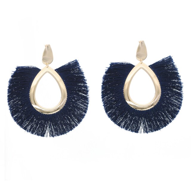Fashion Dangle Earrings - Blue and Dark Blue-7