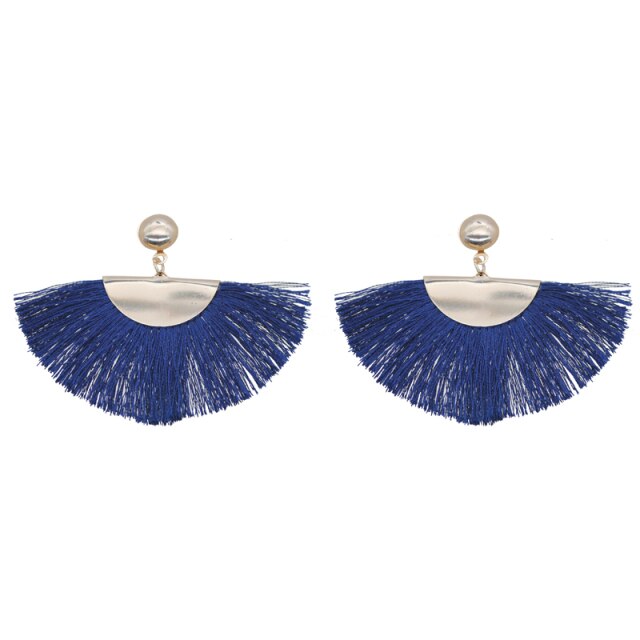 Fashion Dangle Earrings - Blue and Dark Blue-4