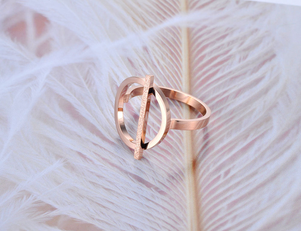 Simple and Elegant Stainless Steel Ring, in Rose Gold - Boncuque Store