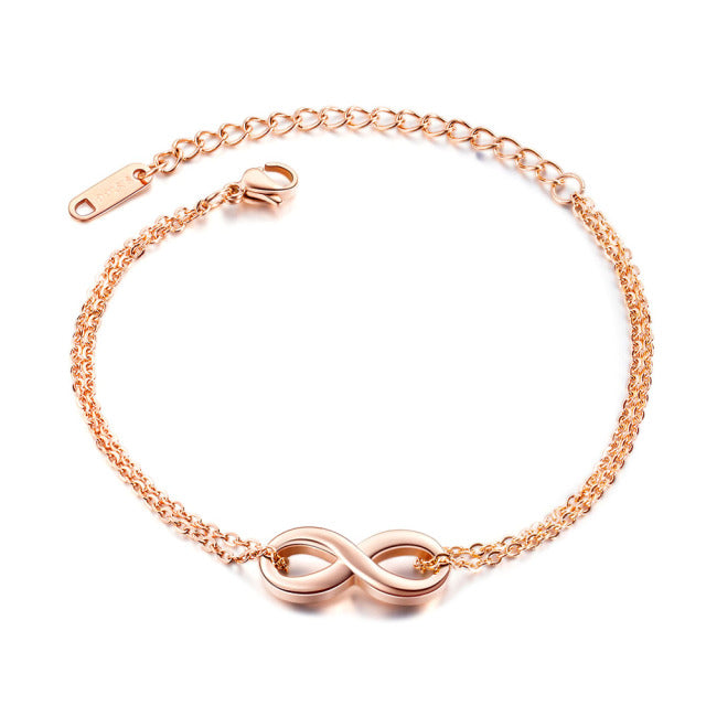 Endless Chain Bracelet Rose Gold Stainless Steel, 2 Colors - Boncuque Store