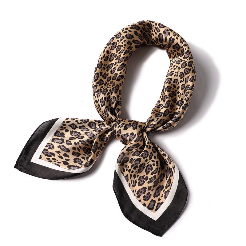 Fashion Leopard Print Square Scarf, Foulard - Boncuque