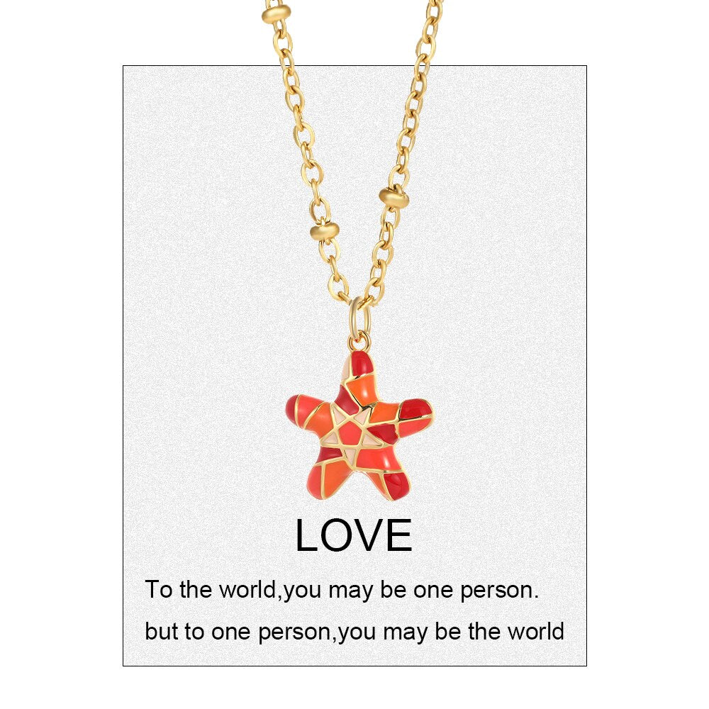 Cute Stainless Steel Pendant Necklaces, Sea, Butterfly, Heart Pendants - Boncuque Store