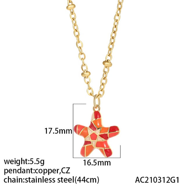 Cute Stainless Steel Pendant Necklaces, Sea, Butterfly, Heart Pendants - Boncuque Store