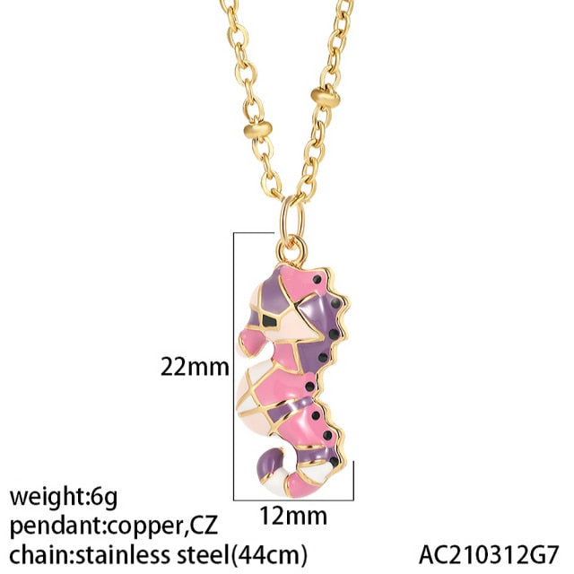 Cute Stainless Steel Pendant Necklaces, Sea, Butterfly, Heart Pendants - Boncuque Store
