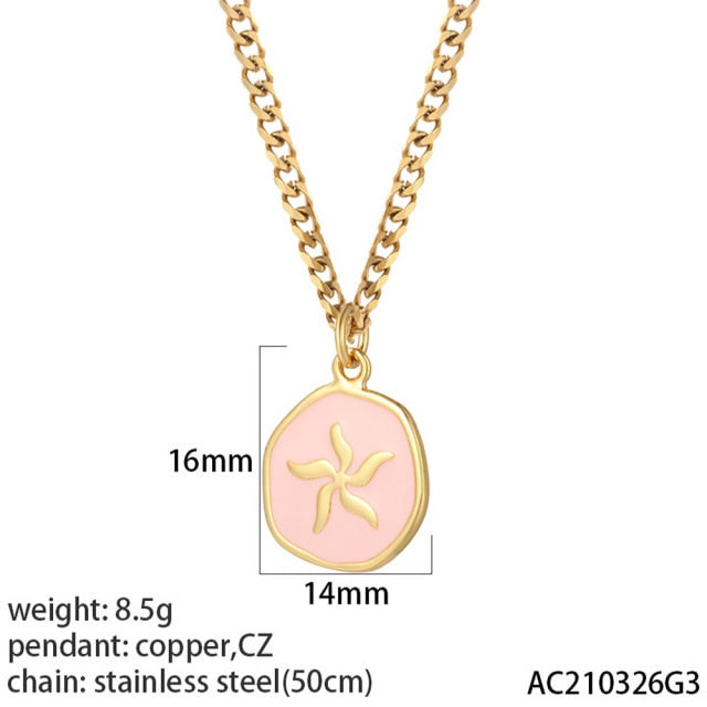 Cute Pendants Heart, Donut, Star With Stainless Steel Necklace Chain Link - Boncuque Store