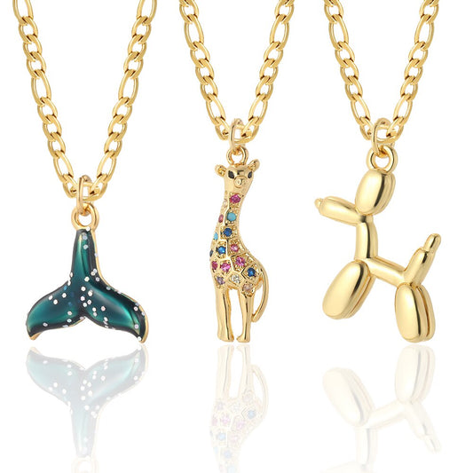 Cute Animals Pendant With Stainless Steel Necklace - Boncuque Store