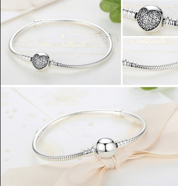 925 Sterling Silver Bracelet Cubic Zirconia, Variants Available - Boncuque Store