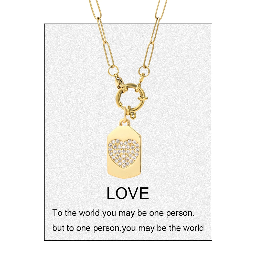 Cute Heart Blue Eye Pendant Necklace Stainless Steel - Boncuque Store