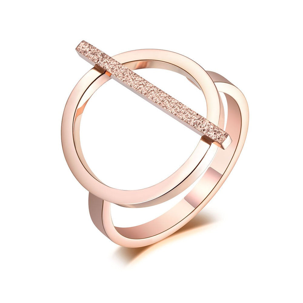 Simple and Elegant Stainless Steel Ring, in Rose Gold - Boncuque Store