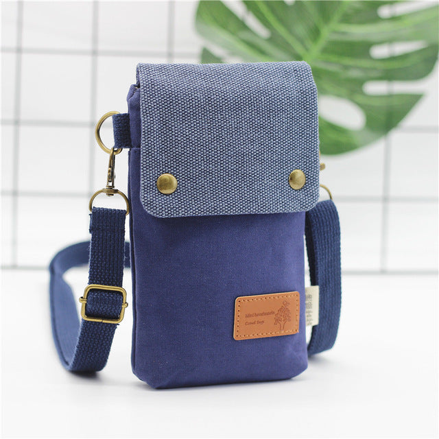 Mini Canvas Crossbody Bags, Mobil Phone Pouches - Boncuque Store