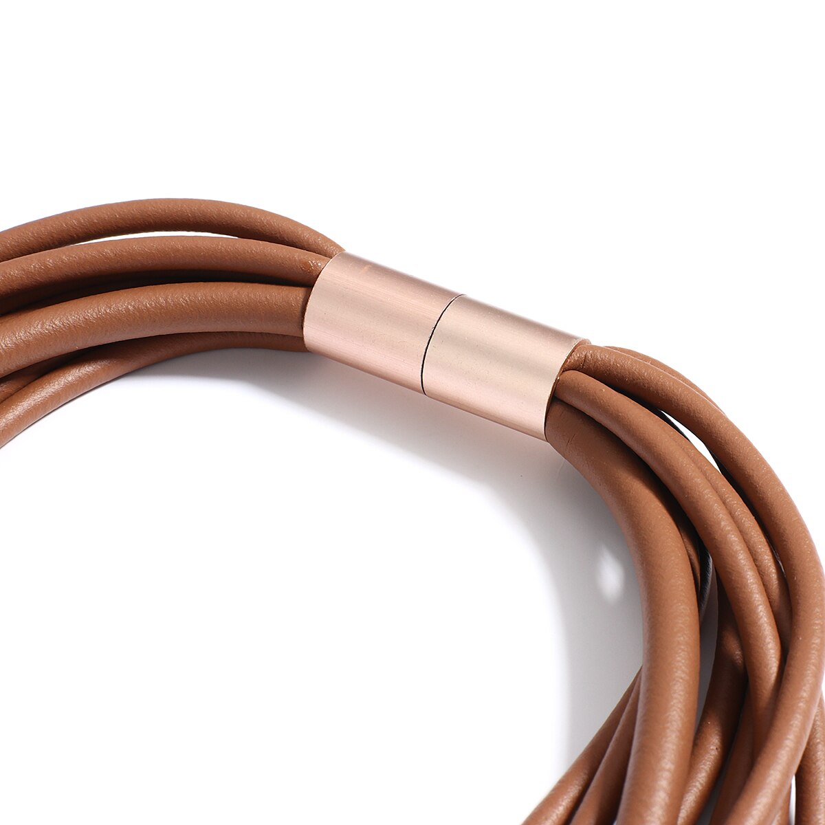 Handmade Rubber Leather Long Necklace & Circle Pendant - Boncuque Store