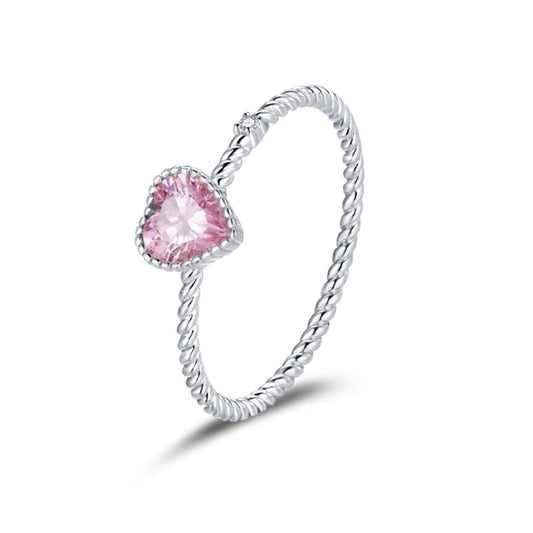 Fine 925 Sterling Silver Ring Pink Cubic Zirconia - Boncuque Store