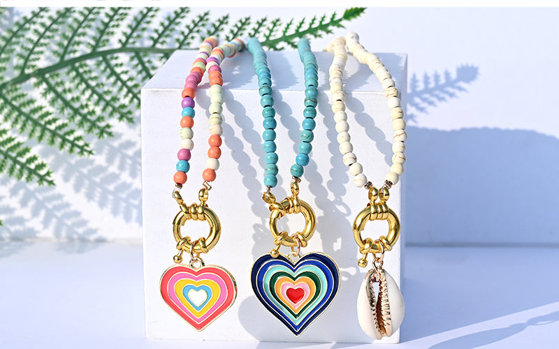 Bohemian Colorful Beads Necklaces With Cute Pendant - Boncuque Store