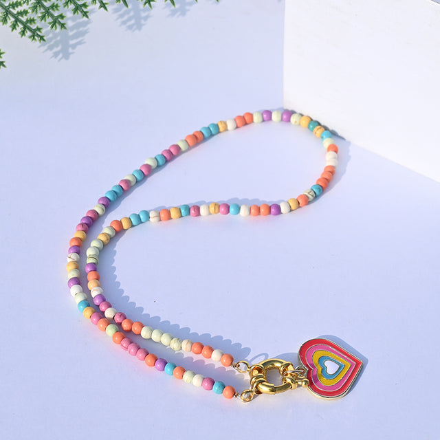 Bohemian Colorful Beads Necklaces With Cute Pendant - Boncuque Store