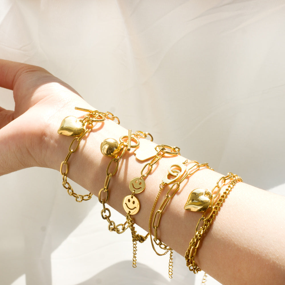 316L Stainless Steel Chain Fashion Bracelets, Gold Plated - Boncuque Store