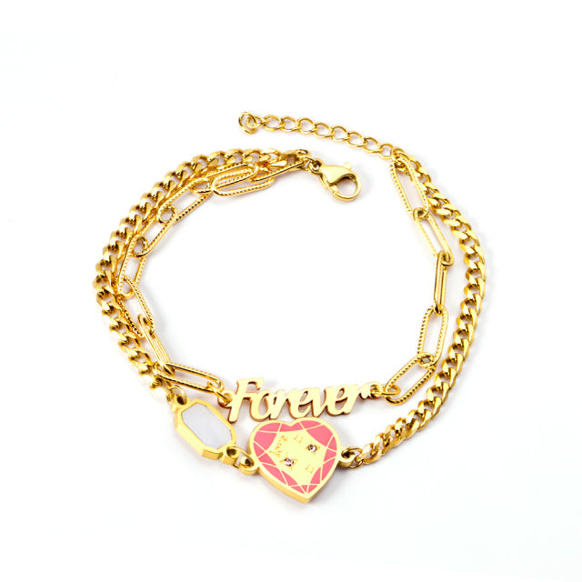 316L Stainless Steel Chain Fashion Bracelets, Gold Plated - Boncuque Store