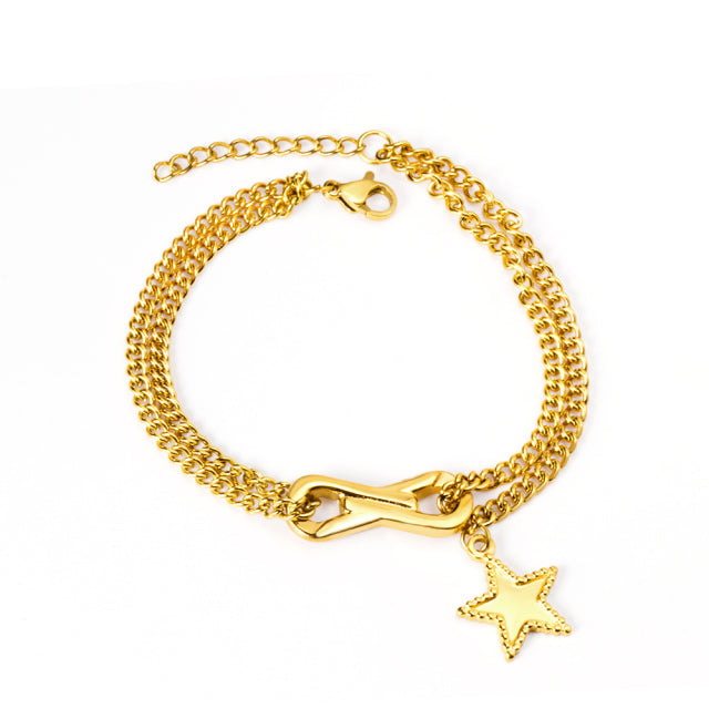 316L Stainless Steel Chain Fashion Bracelets, Gold Plated - Boncuque Store