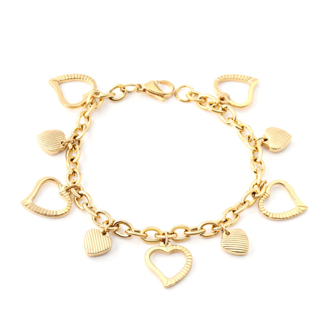 316L Stainless Steel Chain Fashion Bracelets, Gold Plated - Boncuque Store