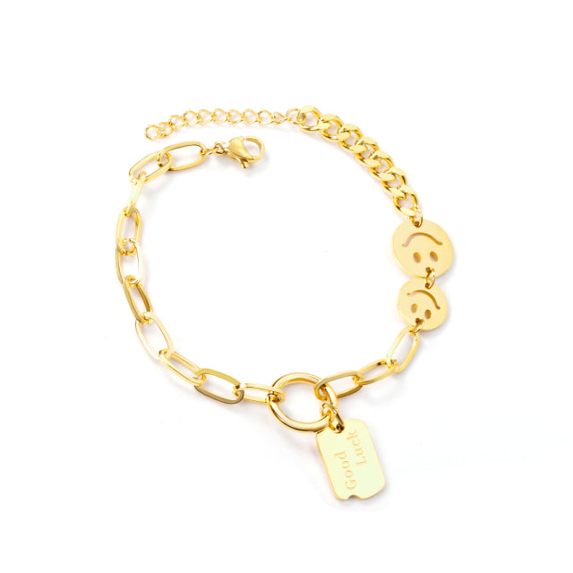 316L Stainless Steel Chain Fashion Bracelets, Gold Plated - Boncuque Store