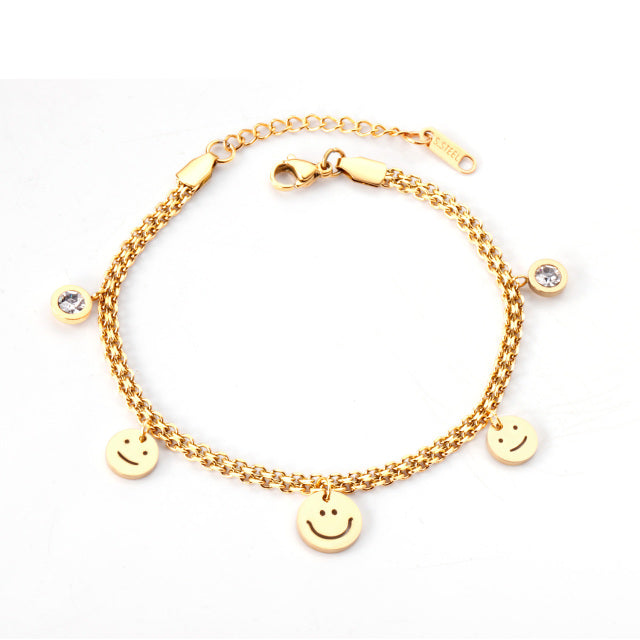 316L Stainless Steel Chain Fashion Bracelets, Gold Plated - Boncuque Store