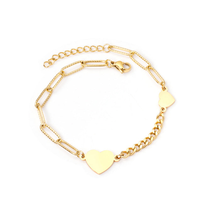 316L Stainless Steel Chain Fashion Bracelets, Gold Plated - Boncuque Store