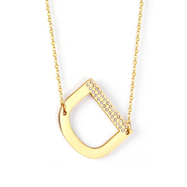 Letter Pendant Necklace in Gold Color, Stainless Steel - Boncuque Store