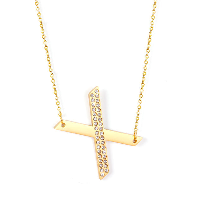 Letter Pendant Necklace in Gold Color, Stainless Steel - Boncuque Store