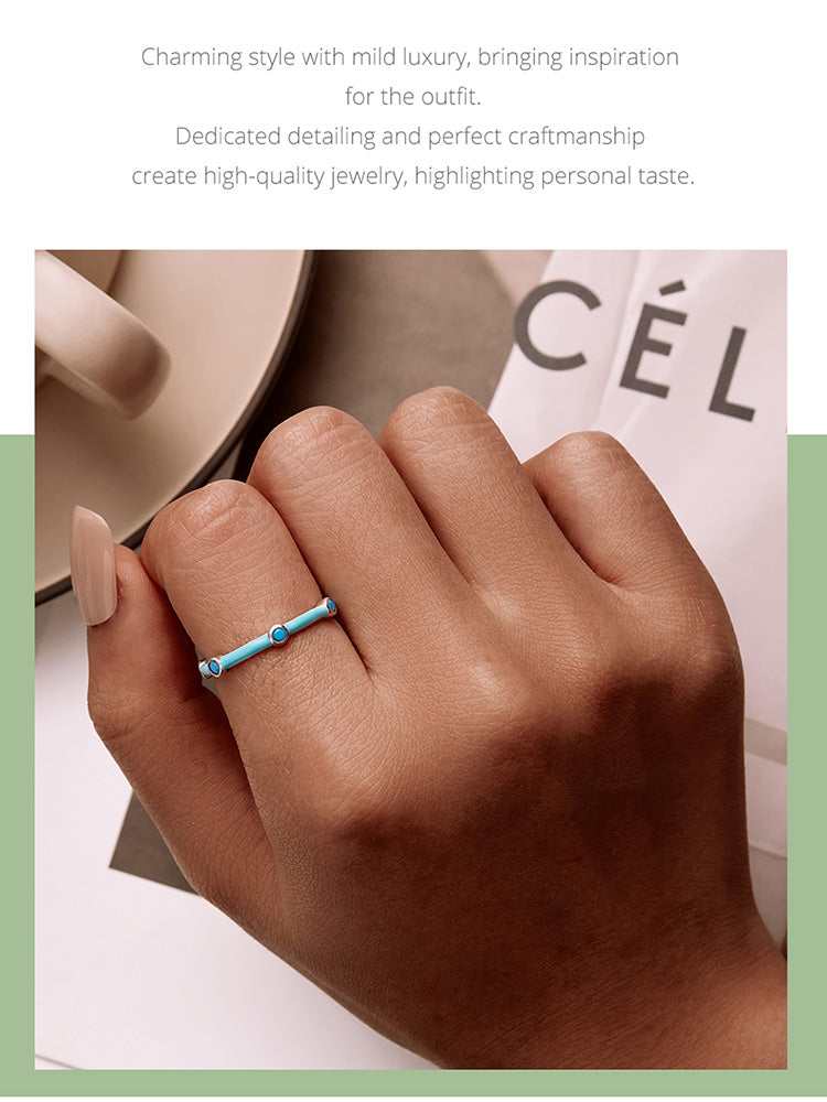 Turquoise 925 Sterling Silver Adjustable Ring With Bluestone - Boncuque Store