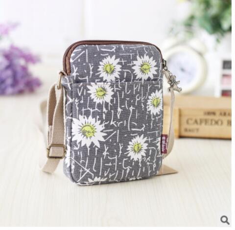 Canvas Pattern Wallet & Phone Pouch Shoulder Bag - Boncuque Store