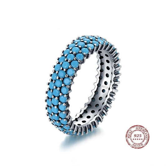 Genuine 925 Sterling Silver Luxury Turquoise Ring - Boncuque